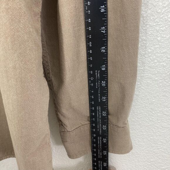 Carhartt Shirt Mens XL Khaki Button Up Long Sleeve Workwear Loose Fit Cotton - Picture 8 of 16